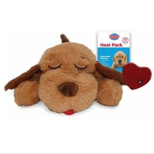 Snuggle puppy with heart and heat pack
